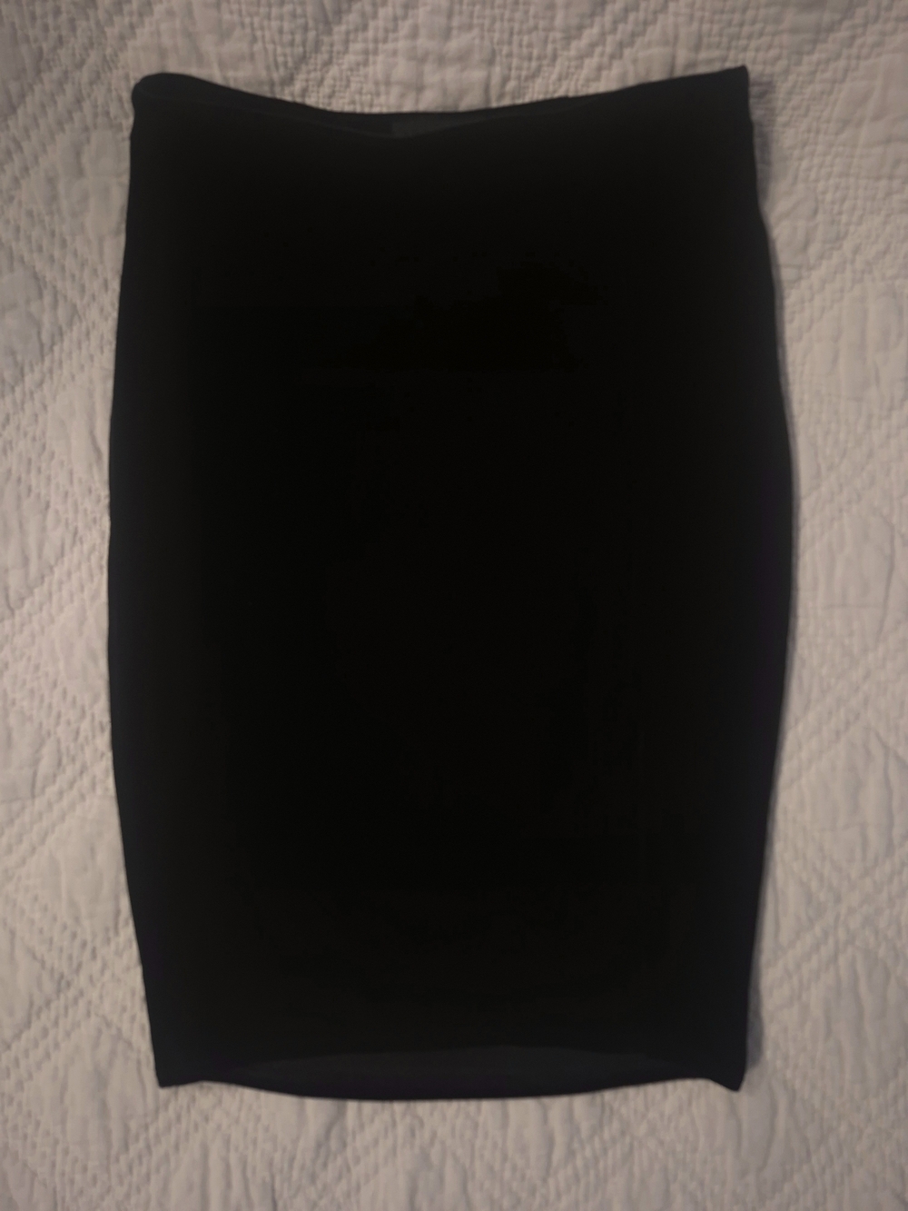 Express Black Velvet Pencil Skirt Thigh Slit XXS
